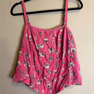 NWOT torrid Pink Floral Spaghetti-Strap Crop Top